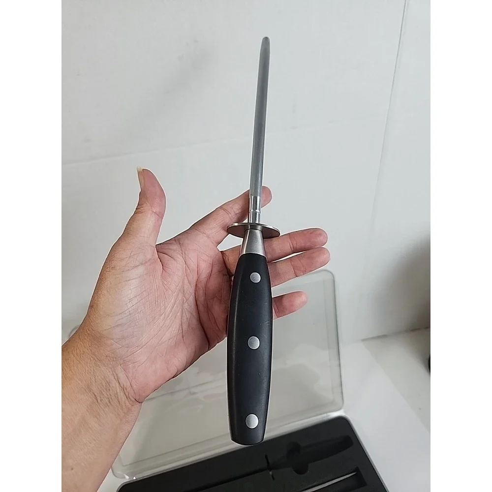 NEW Trusted Butcher 4 Pc Chef Set Scissors Paring Knife Meat Fork Sharpener NICE